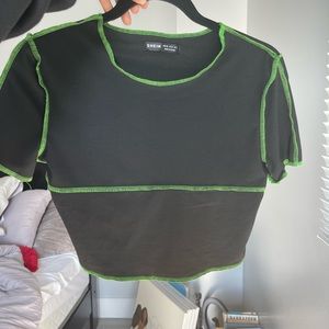 Black x Neon Green Crop Top